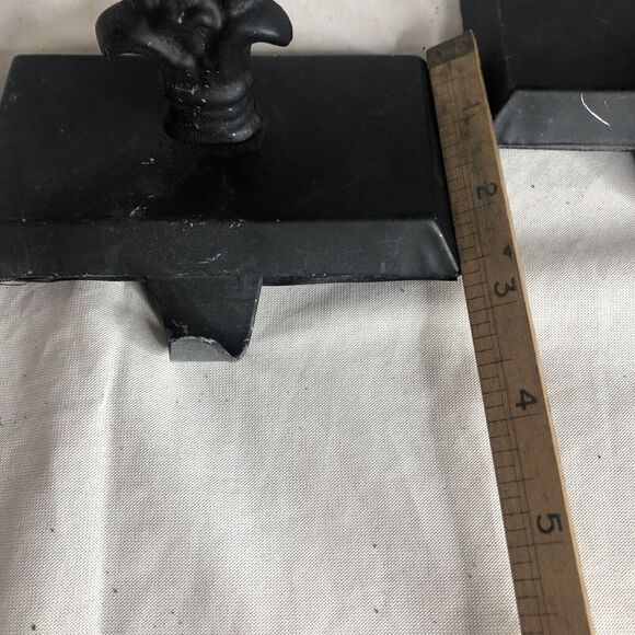 Set Of 2 Vintage Metal Stocking Holder Black Weighted 5” CUTE!! - Picture 15 of 16